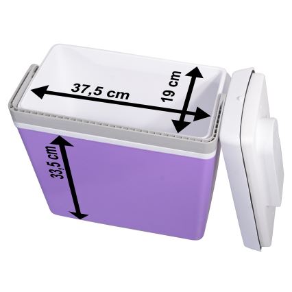 Kaasaskantav jahutuskast autosse 23 l 55W/12V/230V lilla/valge