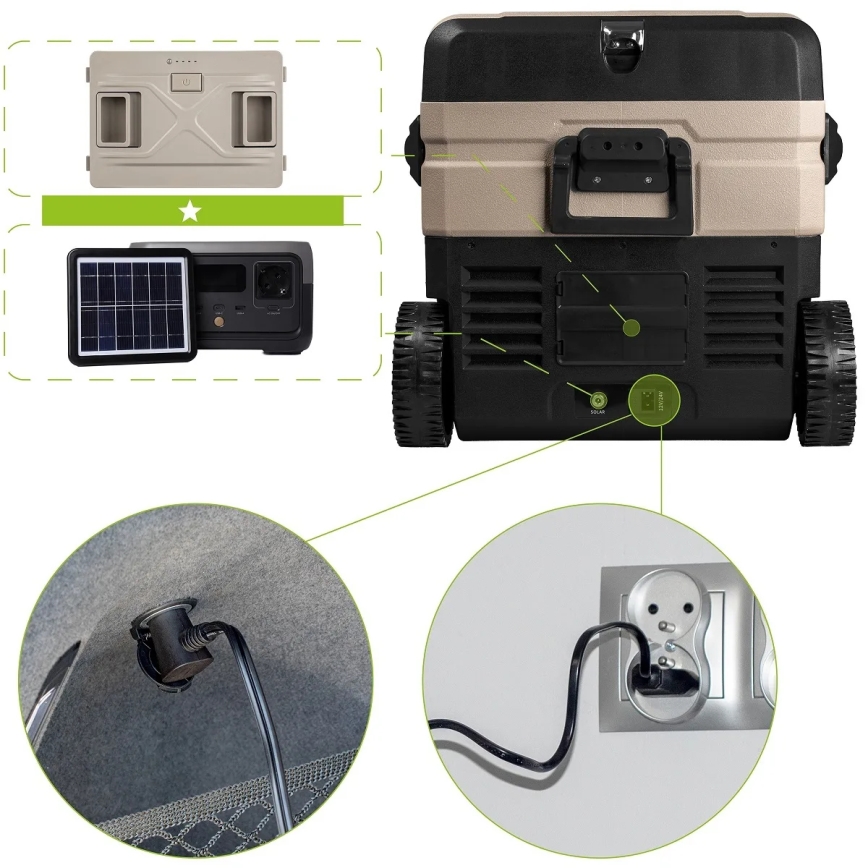 Kaasaskantav külmik autosse LCD ekraaniga 39 l 230V/12V/24V pruun