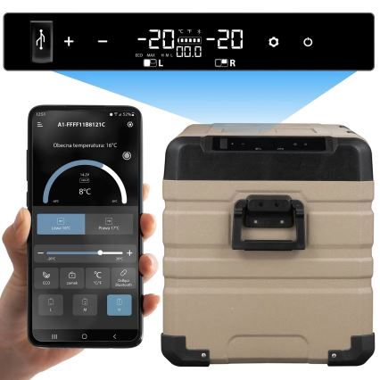 Kaasaskantav külmik autosse LCD ekraaniga 39 l 230V/12V/24V pruun