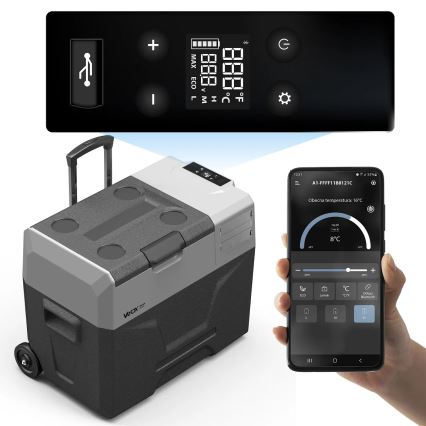 Kaasaskantav külmik autosse LCD ekraaniga 40 l 230V/12V/24V must