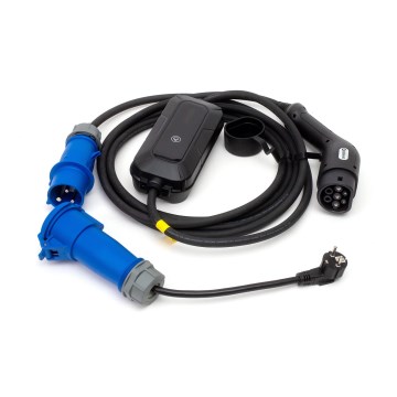 Kaasaskantav laadimisjaam elektriautodele  EV/PHEV AC Tüüp 2 32A/230V 7,4kW IP55 5m + adapter 230V 3,7kW + ümbris