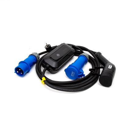 Kaasaskantav laadimisjaam elektriautodele  EV/PHEV AC Tüüp 2 32A/230V 7,4kW IP55 5m + adapter 230V 3,7kW + ümbris