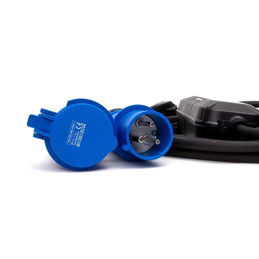 Kaasaskantav laadimisjaam elektriautodele  EV/PHEV AC Tüüp 2 32A/230V 7,4kW IP55 5m + adapter 230V 3,7kW + ümbris