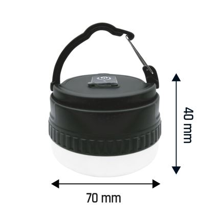 Kaasaskantav laetav LED-lamp LUMINA POCKET LED/5V 500 mAh, must
