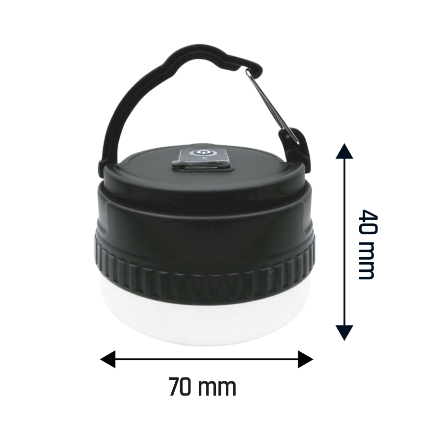 Kaasaskantav laetav LED-lamp LUMINA POCKET LED/5V 500 mAh, must