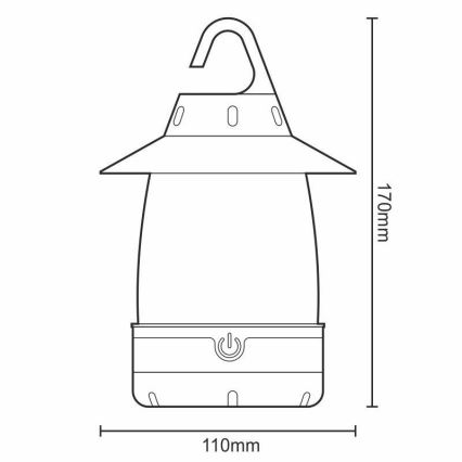 kaasaskantav LED valgusti 3x LED/4xAA IPX4