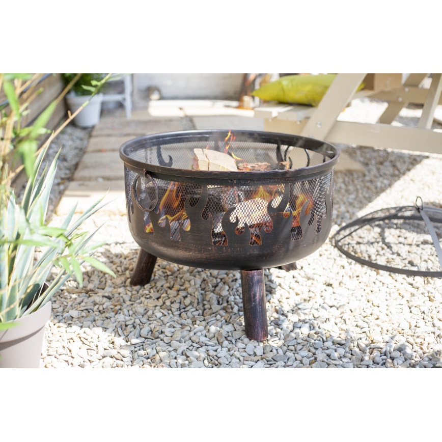 Kaasaskantav puidu lõkkekoht restiga WILDFIRE d. 61 cm
