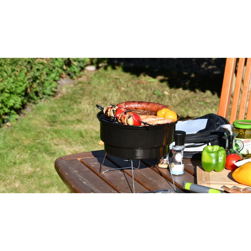 Kaasaskantav söegrill, must