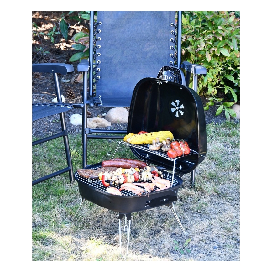 Kaasaskantav söegrill, must