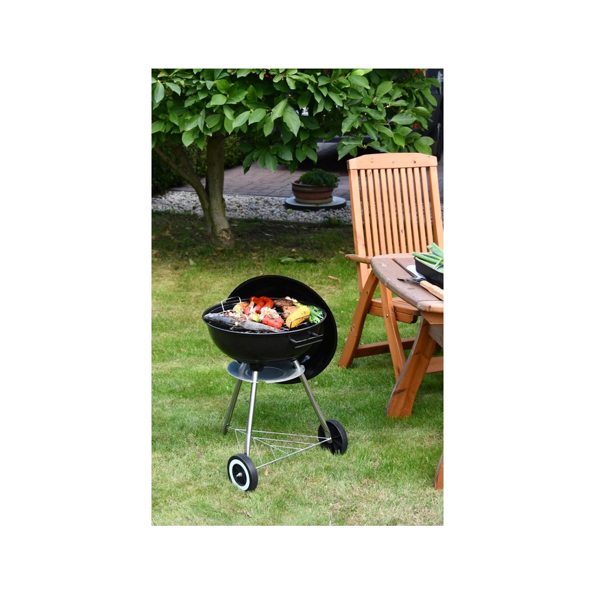 Kaasaskantav söegrill, must