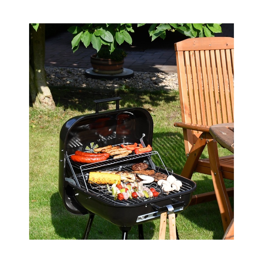 Kaasaskantav söegrill, must