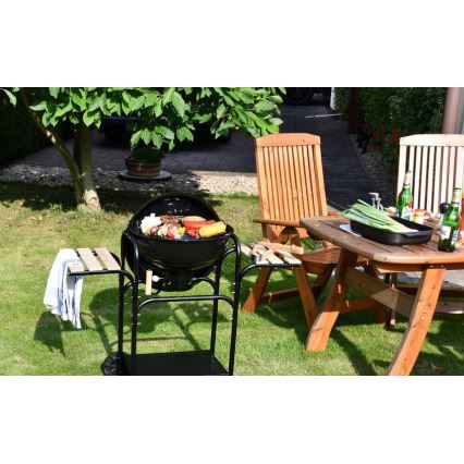 Kaasaskantav söegrill must/puit