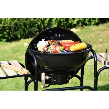 Kaasaskantav söegrill must/puit