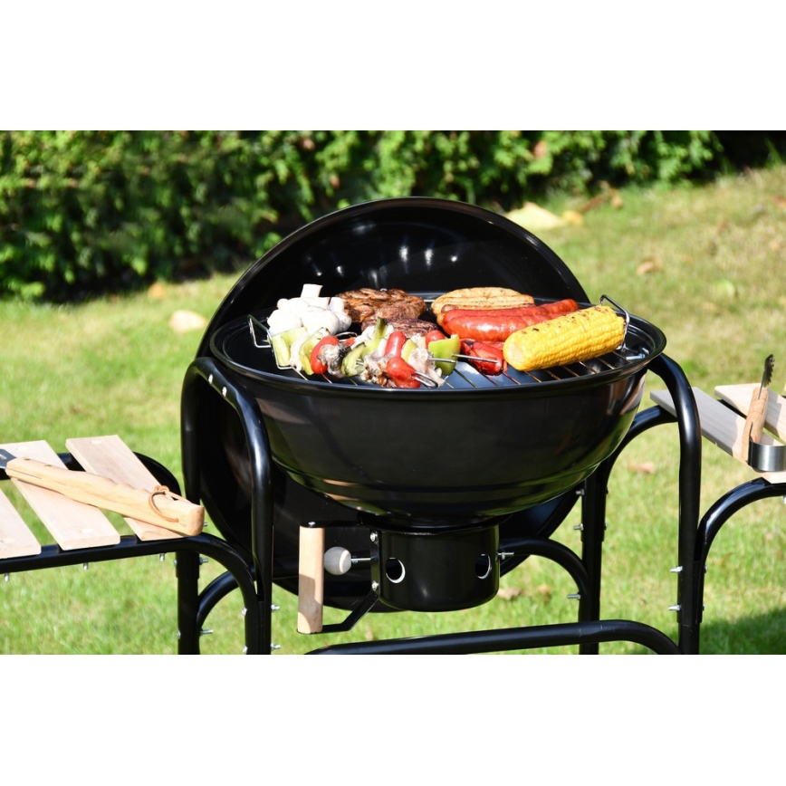 Kaasaskantav söegrill must/puit
