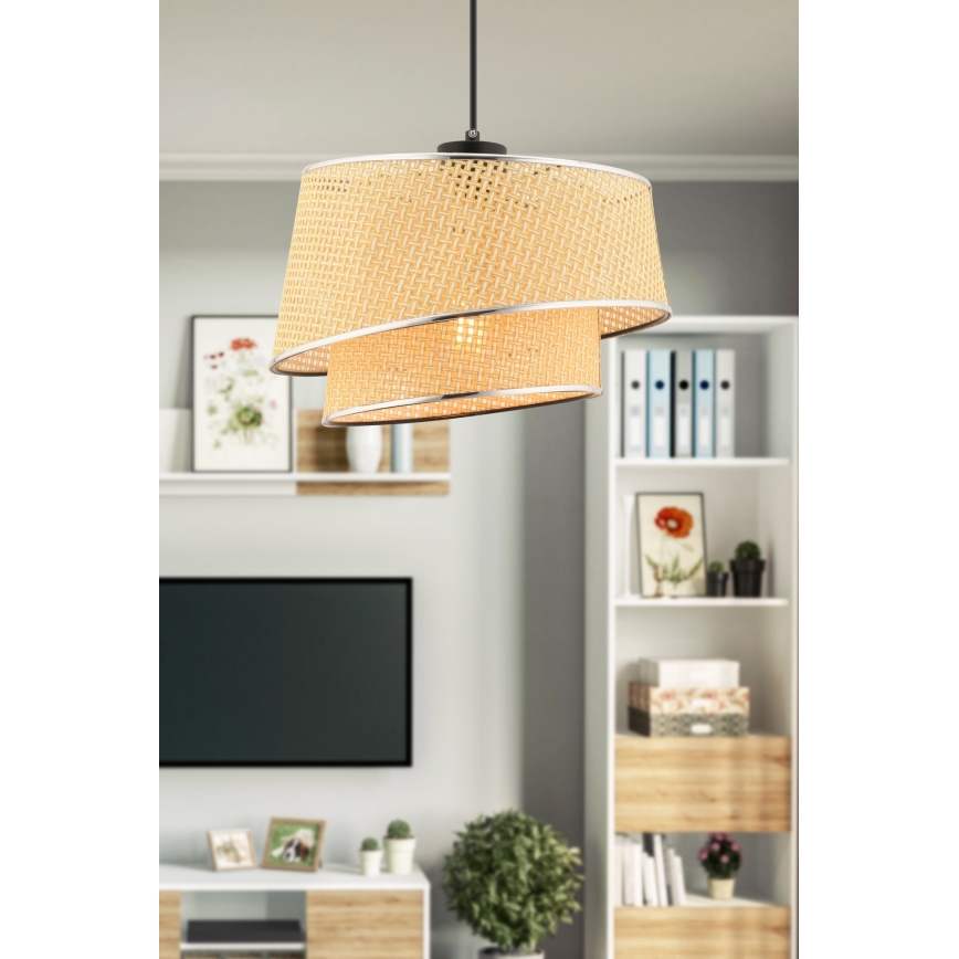 Kaaselamp BARETTE 1xE27/60W/230V beež/lihviv chrom