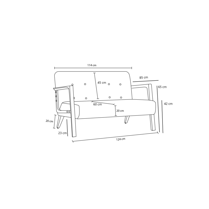 Kaheistmeline diivan TUMI kreemjas