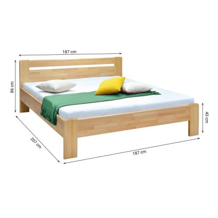 Kahekohaline voodi tehtud täispuidust AMARA 180x200 cm pöök