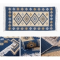Kahepoolne idamaine vaip KILIM 80x150 cm sinine/beež