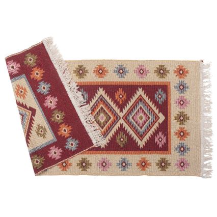 Kahepoolne orientaalne vaip KILIM 80x150 cm punane/beež