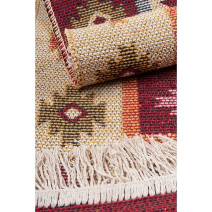 Kahepoolne orientaalne vaip KILIM 80x150 cm punane/beež