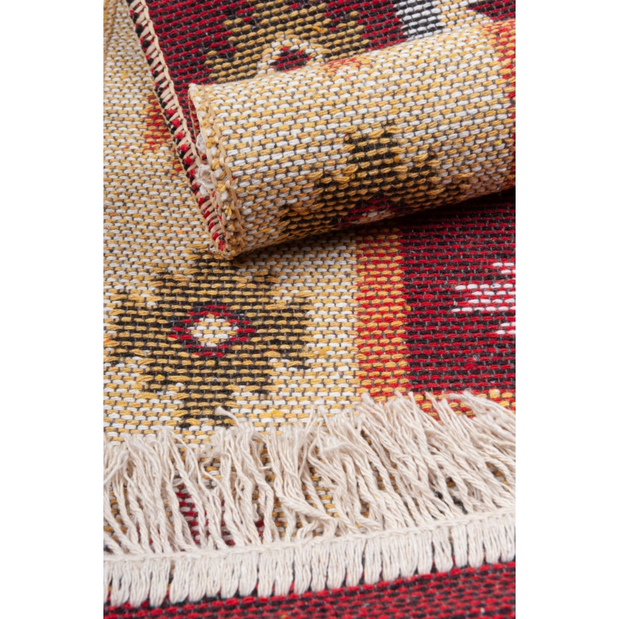 Kahepoolne orientaalne vaip KILIM 80x150 cm punane/beež