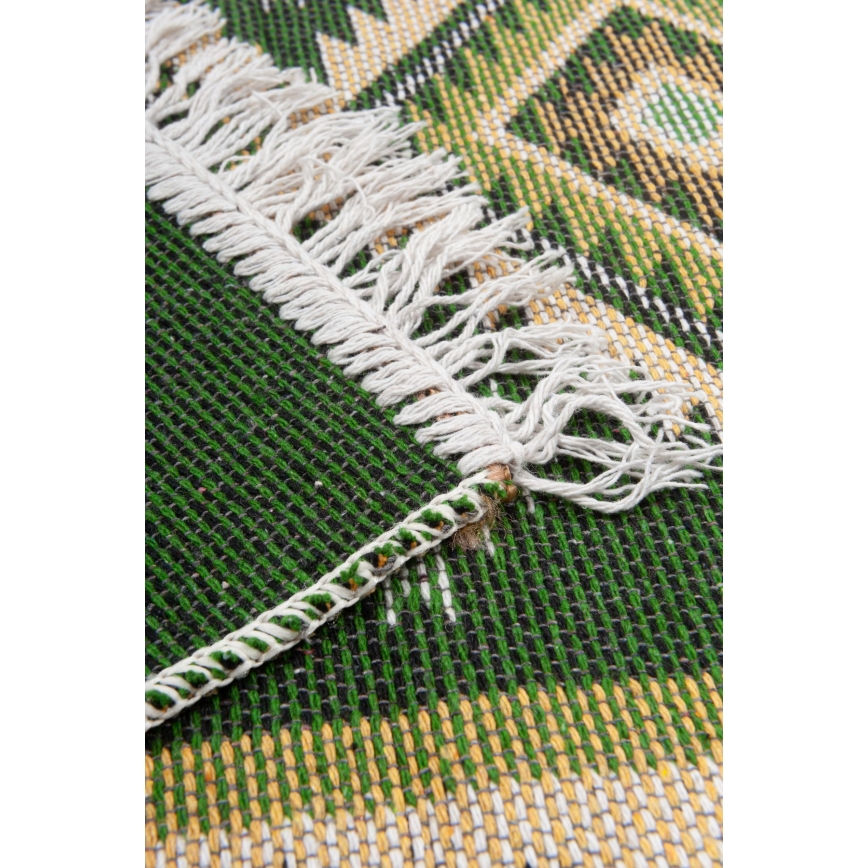 Kahepoolne orientaalne vaip KILIM 80x150 cm roheline/beež