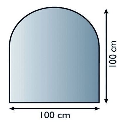 Kamina alune klaas 1000x1000x6 mm poolkaar