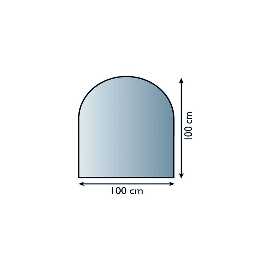 Kamina alune klaas 1000x1000x6 mm poolkaar