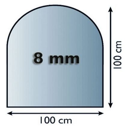 Kamina alune klaas 1000x1000x8 mm poolkaar