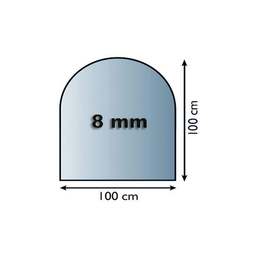 Kamina alune klaas 1000x1000x8 mm poolkaar