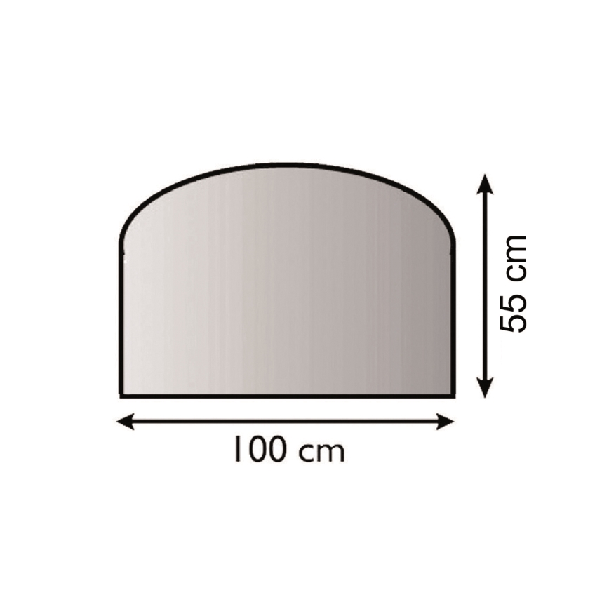 Kamina alune klaas 1000x550x6 mm poolkaar
