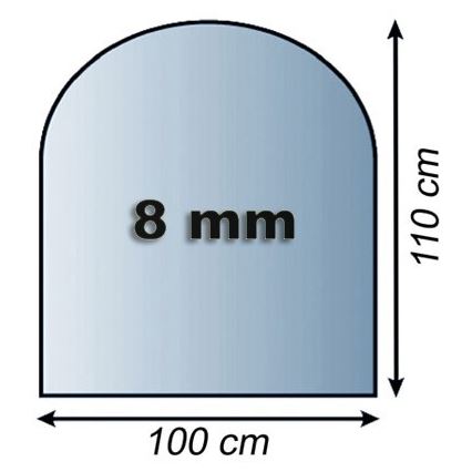 Kamina alune klaas 1100x1000x8 mm poolkaar
