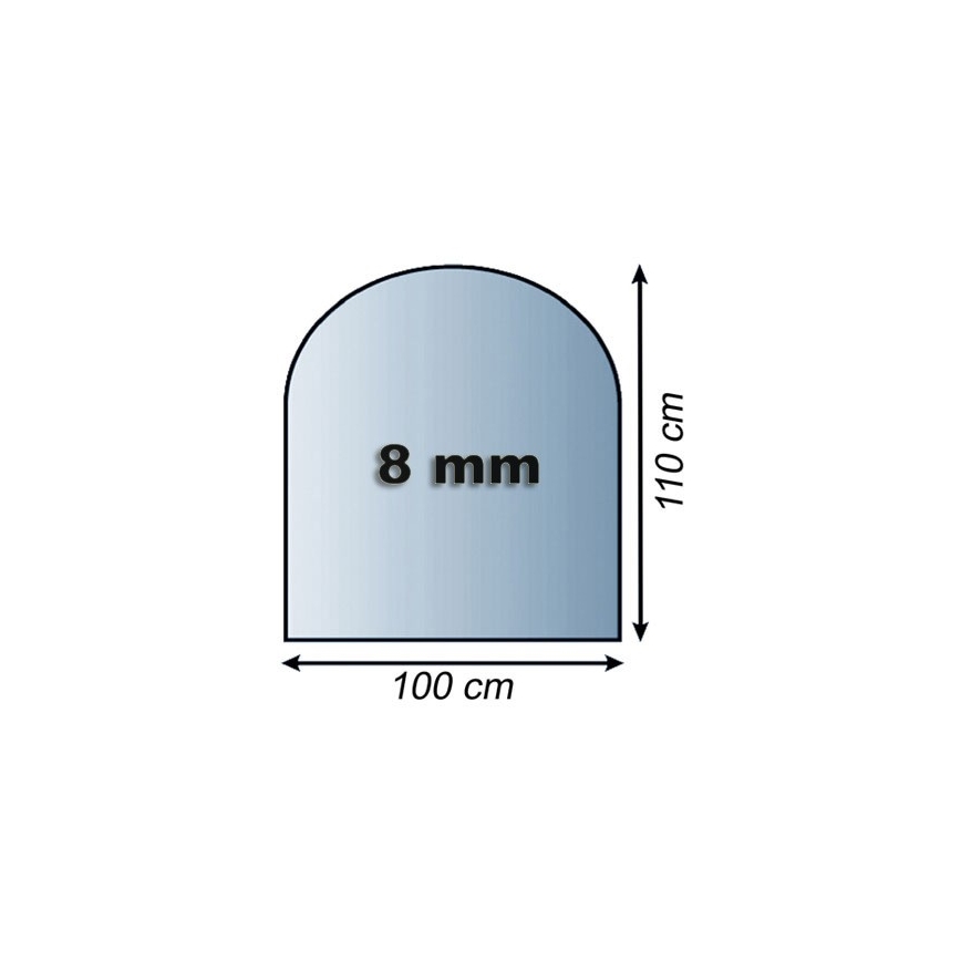 Kamina alune klaas 1100x1000x8 mm poolkaar