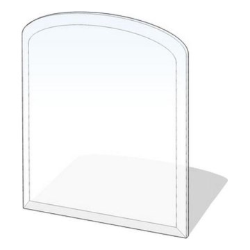Kamina alune klaas 1100x1000x8 mm poolkaar