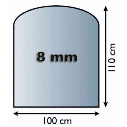 Kamina alune klaas 1100x1000x8 mm poolkaar