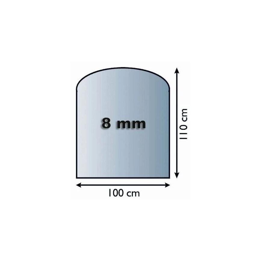 Kamina alune klaas 1100x1000x8 mm poolkaar