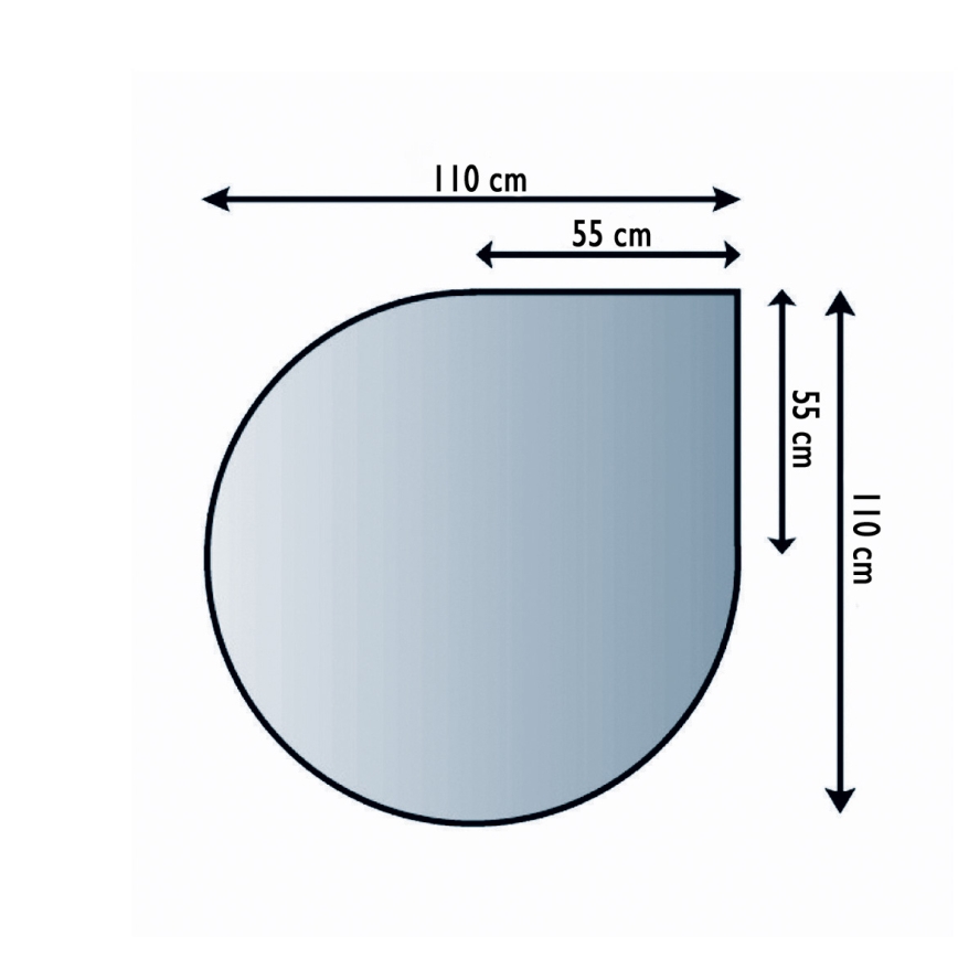Kamina alune klaas 1100x1100x6 mm pisar