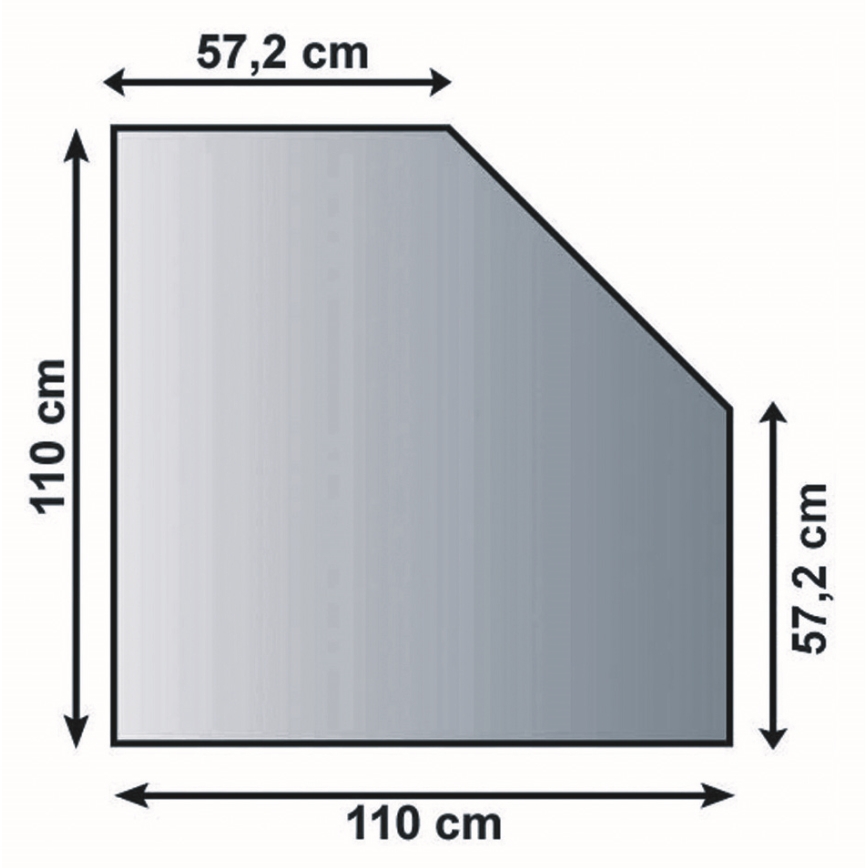 Kamina alune klaas 1100x1100x8 mm nurgeline ristkülik