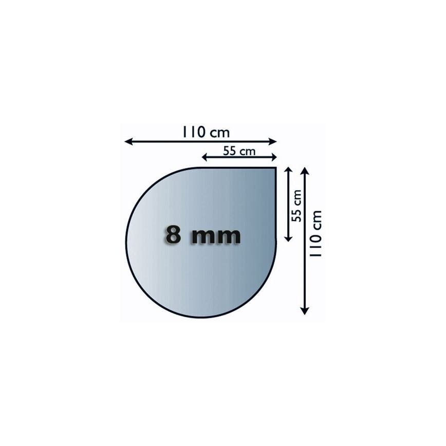 Kamina alune klaas 1100x1100x8 mm pisar