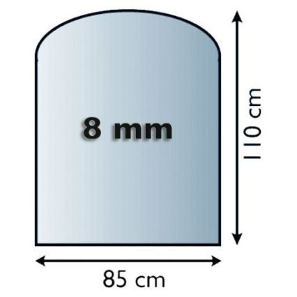 Kamina alune klaas 1100x850x8 mm poolkaar