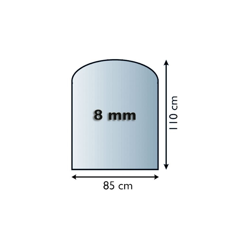 Kamina alune klaas 1100x850x8 mm poolkaar