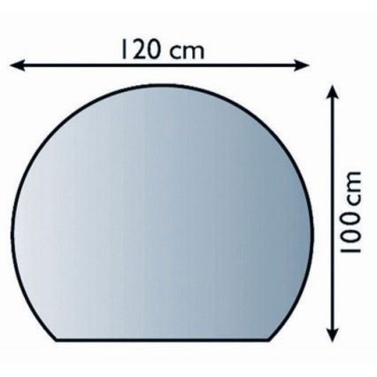 Kamina alune klaas 1200x1000x6 mm poolkaar