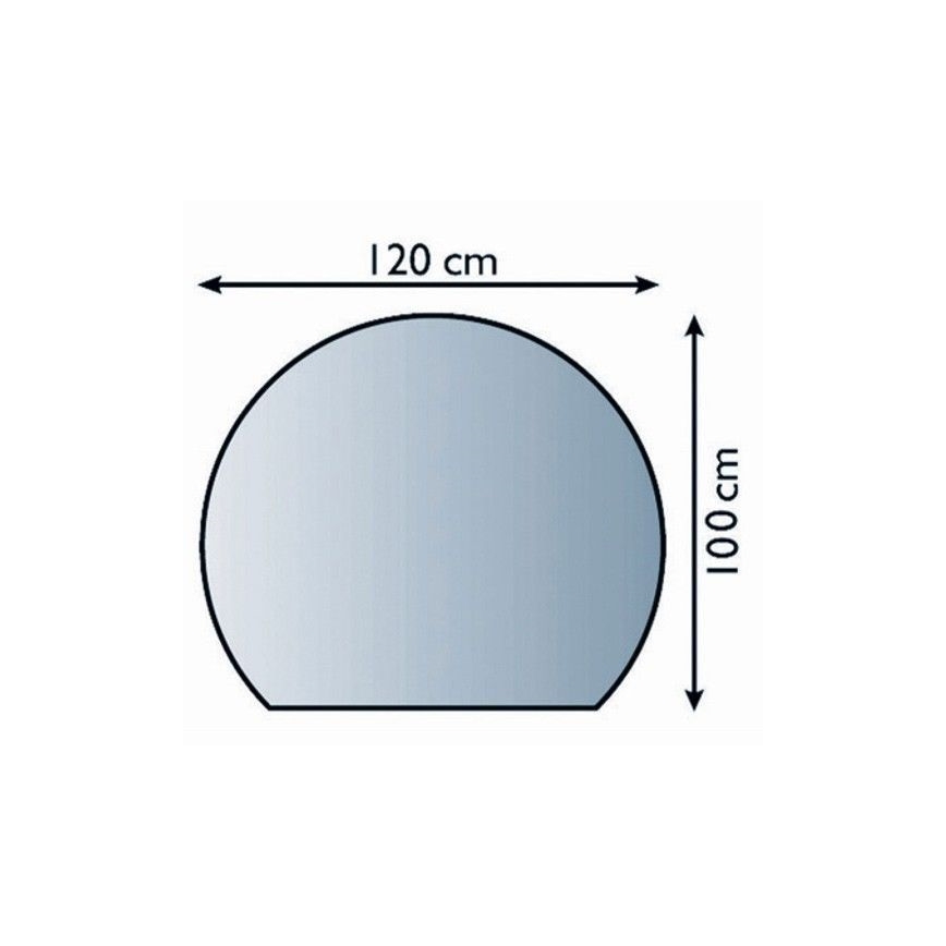 Kamina alune klaas 1200x1000x6 mm poolkaar