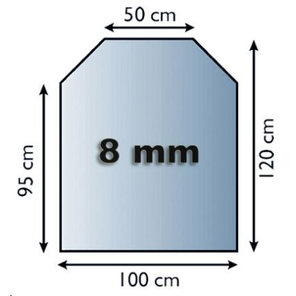 Kamina alune klaas 1200x1000x8 mm