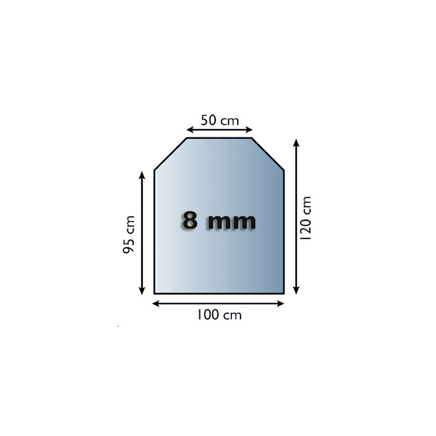 Kamina alune klaas 1200x1000x8 mm