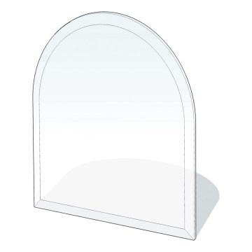 Kamina alune klaas 1200x1000x8 mm poolkaar