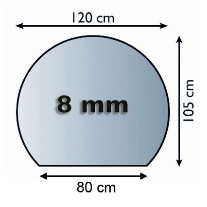 Kamina alune klaas 1200x1050x8 mm poolring