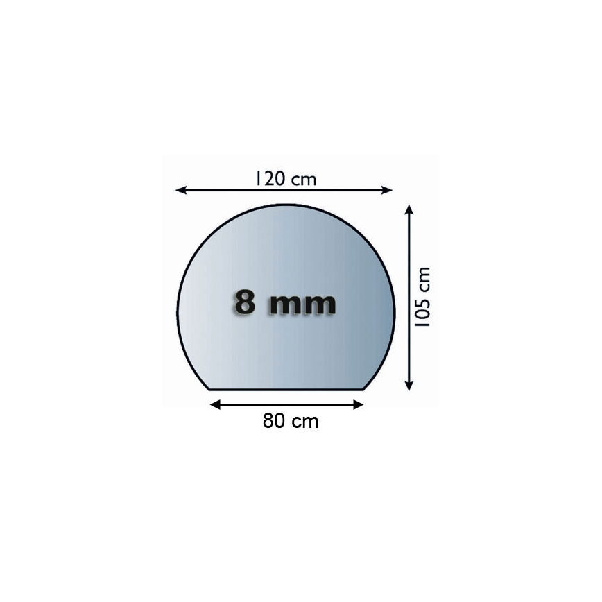 Kamina alune klaas 1200x1050x8 mm poolring