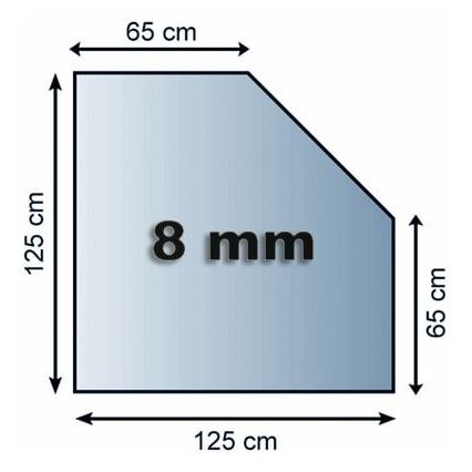Kamina alune klaas 1250x1250x8 mm nurgeline ristkülik