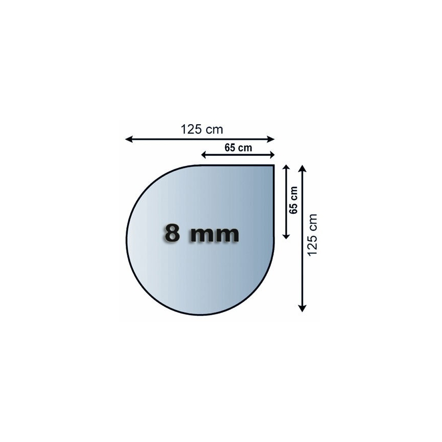 Kamina alune klaas 1250x1250x8 mm pisar